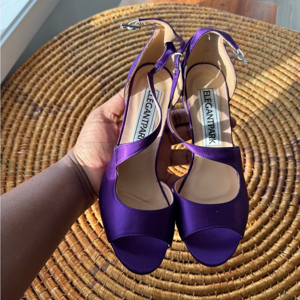 Women's Satin Heels in Rich Purple